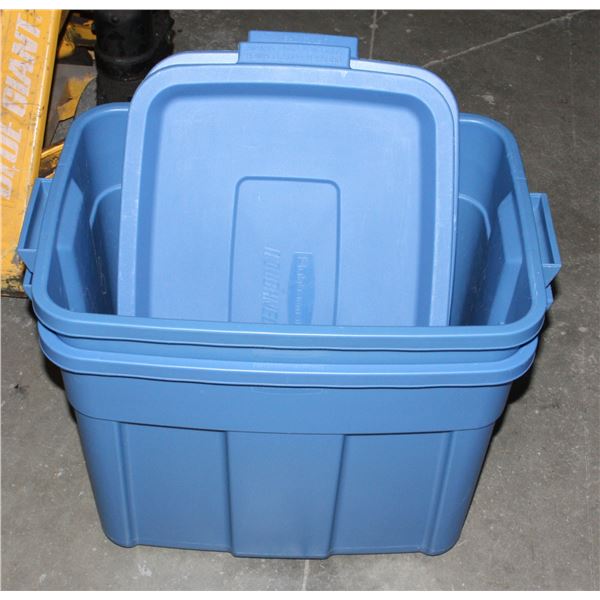 LOT OF 2 TOTES APPROXIMATELY 13"X 20" WITH LIDS