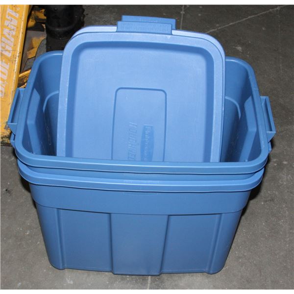 LOT OF 2 TOTES APPROXIMATELY 13"X 20" WITH LIDS