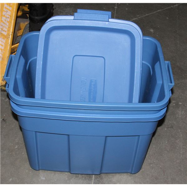 LOT OF 2 TOTES APPROXIMATELY 13"X 20" WITH LIDS