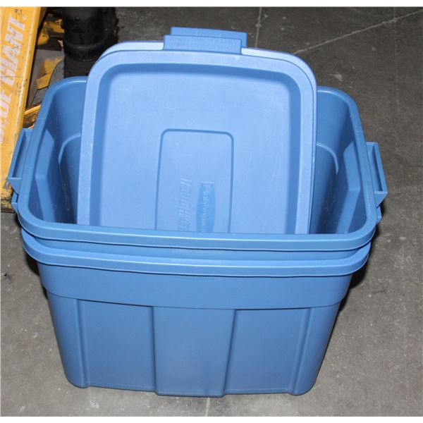 LOT OF 2 TOTES APPROXIMATELY 13"X 20" WITH LIDS