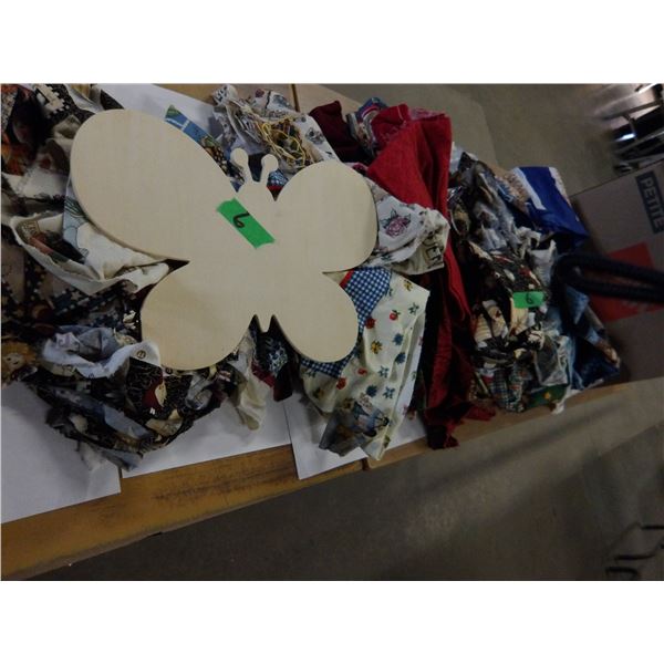 UNCLAIMED STORAGE:  BOX C/W ASSORTED SEWING MATERIAL