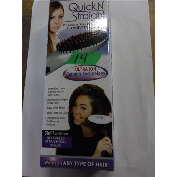 NEW:  QUICK 'N STRAIGHT HAIR BRUSH AS SEEN ON TV (MSRP $35.00)