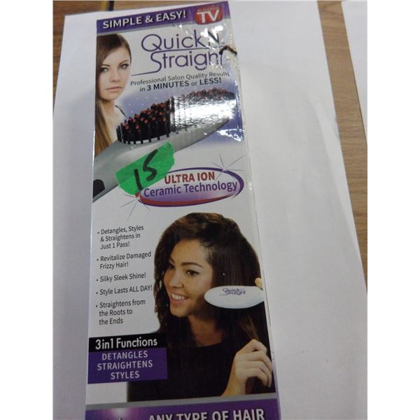 NEW:  QUICK 'N STRAIGHT HAIR BRUSH AS SEEN ON TV (MSRP $35.00)
