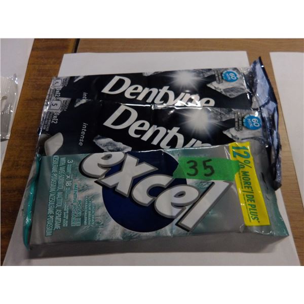 SHELF PULLS (AS IS):  13 PACKS OF GUM (10 DENTYNE & 3 EXCEL)