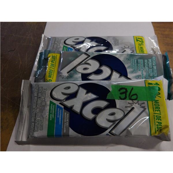 SHELF PULLS (AS IS):  EXCEL GUM (18 PACKS) - 3 BUNDLES