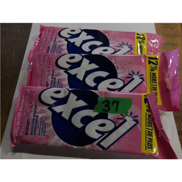 SHELF PULLS (AS IS):  EXALT BUBBLEMINT GUM (18 PACKAGES) - 3 BUNDLES