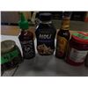 Image 1 : SHELF PULLS (AS IS):  FLAT C/W 10 ASSORTED BOTTLES OF SAUCES (AS PICTURED)