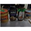 Image 1 : SHELF PULLS (AS IS):  BOX C/W 7 ASSORTED JARS & TINS OF GROCERIES (AS PICTURED)