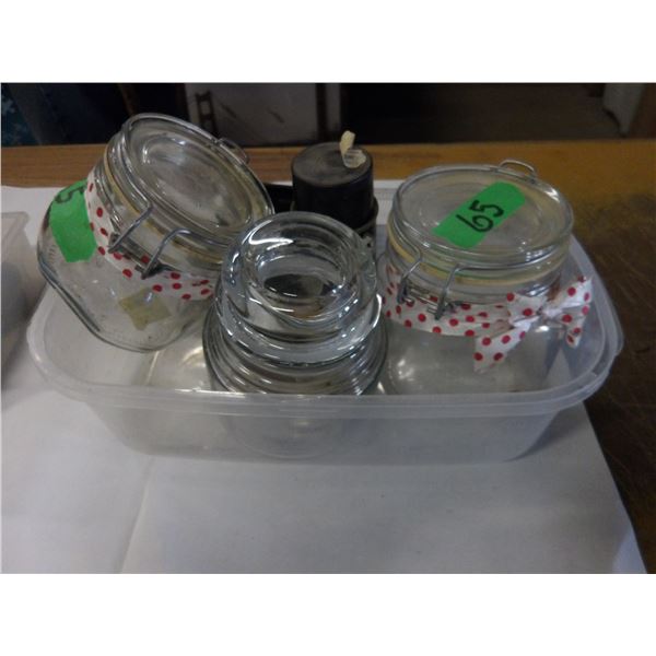 BOX C/W STENCIL ADHESIVE SPRAY & 3 STORAGE JARS
