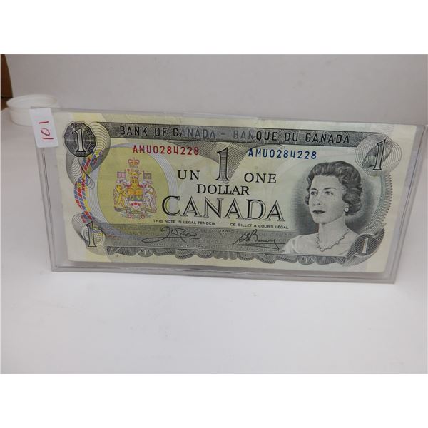 1973 MULTI COLORED BANK OF CANADA $1 BILL