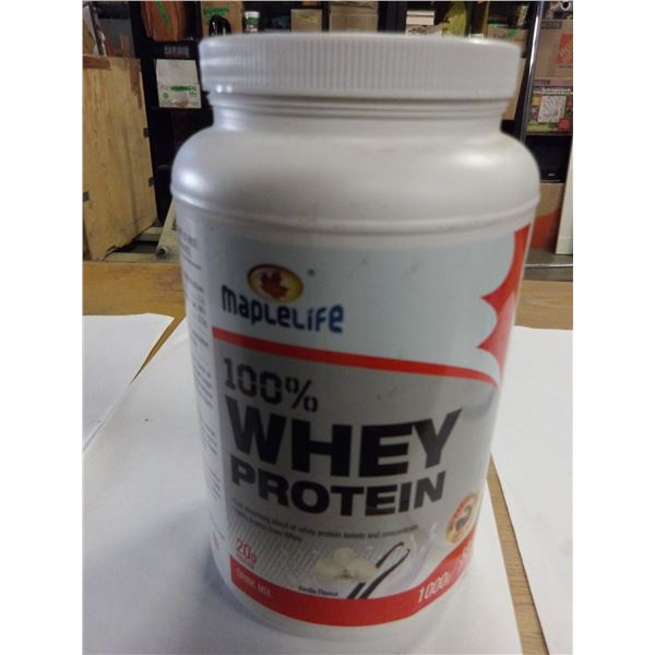 SHELF PULLS (AS IS):  BOTTLE OF VANILLA 100% WHEY PROTEIN (1000G)