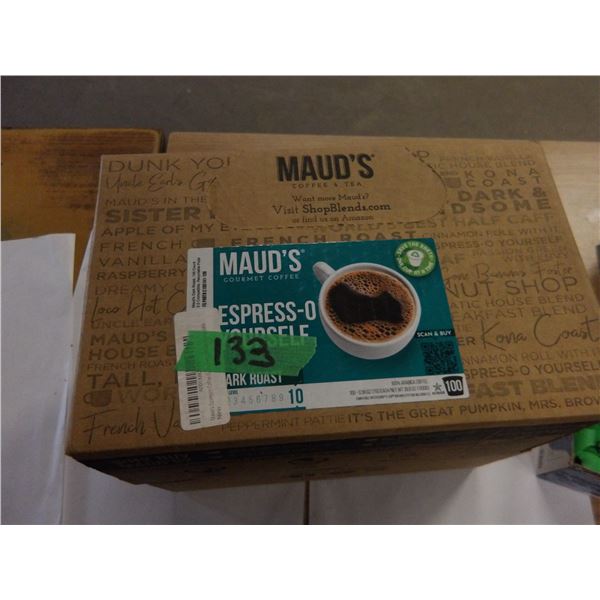 SHELF PULLS (AS IS):  CASE OF 100 ESPRESSO POD DARK ROAST COFFEE