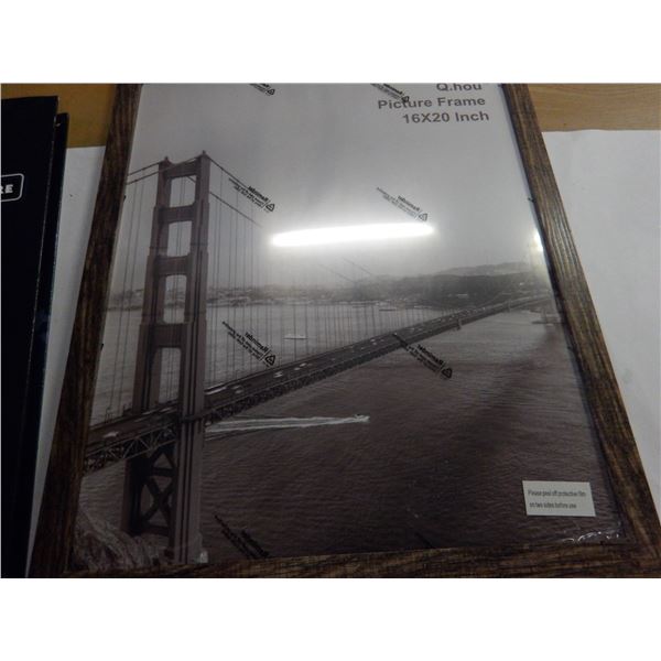 SHELF PULLS (AS IS):  2 - 14" X 20" WOOD PICTURE FRAME