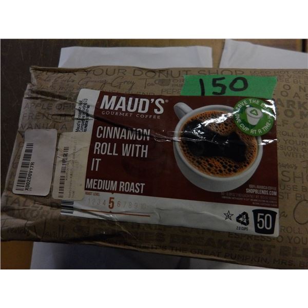 SHELF PULLS (AS IS):  50 K-CUP CINNAMON MAUD'S COFFEE
