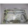 Image 1 : 1973 SET SEQUENTIAL SERIAL NUMBERS LAST OF CANADA $1 BILLS