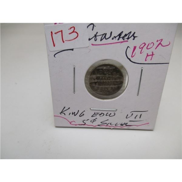 1902H CANADA KING EDWARD VII SILVER FIVE CENT