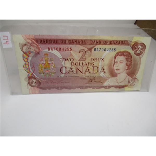 1974 MULT COLORED LAST OF CANADA $2 BILLS