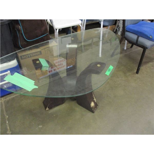 GLASS TOP COFFEE TABLE