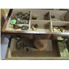 Image 3 : ESTATE:  BOX C/W ORNAMENTS, JEWELRY BOX & CONTENTS, DRINKING CUPS, ETC