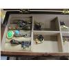 Image 4 : ESTATE:  BOX C/W ORNAMENTS, JEWELRY BOX & CONTENTS, DRINKING CUPS, ETC