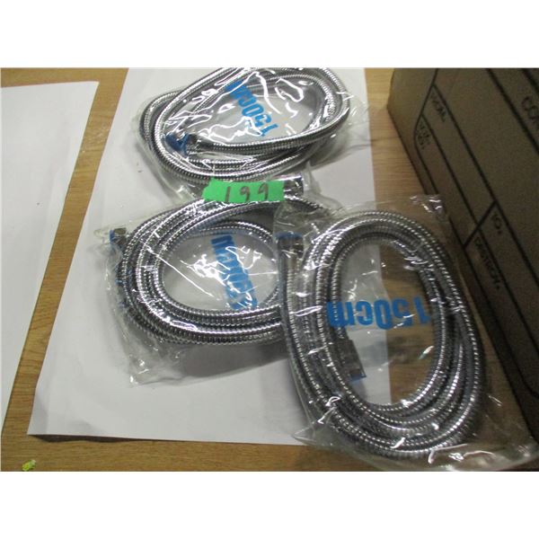 SHELF PULLS (AS IS):  BOX C/W SHOWER HOSES, FITTINGS, ETC