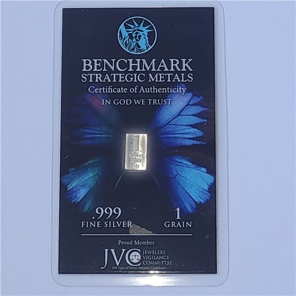 999 FINE PURE SILVER 1 GRAIN SEALED