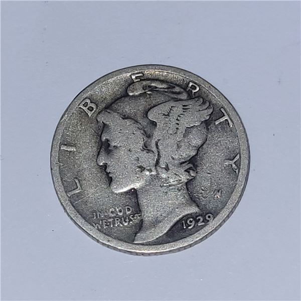 1929 MERCURY US SILVER DIME 90% SILVER