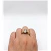 Image 4 : Lady's 14K Yellow Gold Ring With Three Diamonds and Ribbed Design