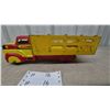 Image 3 : Vintage Marx Manufacturing Co. Pressed Steel Stake Truck, Red and Yellow, Late 1940s-Early 1950s