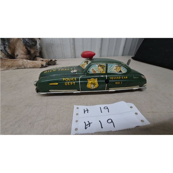 Marx Linemar Toys Dick Tracy Police Dept Squad Car No. 1 Tin Litho Battery Toy, 1952, 11”