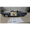 Image 1 : Vintage Tinplate Highway Patrol Car Toy, 1959 Chevrolet El Camino Style, Blue and White