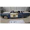 Image 2 : Vintage Tinplate Highway Patrol Car Toy, 1959 Chevrolet El Camino Style, Blue and White