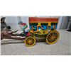Image 8 : Vintage 1950s Alps Wind-Up Butterfield Stage Lines Tin Litho Horse-Drawn Coach Toy, 13”, Working