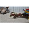 Image 9 : Vintage 1950s Alps Wind-Up Butterfield Stage Lines Tin Litho Horse-Drawn Coach Toy, 13”, Working