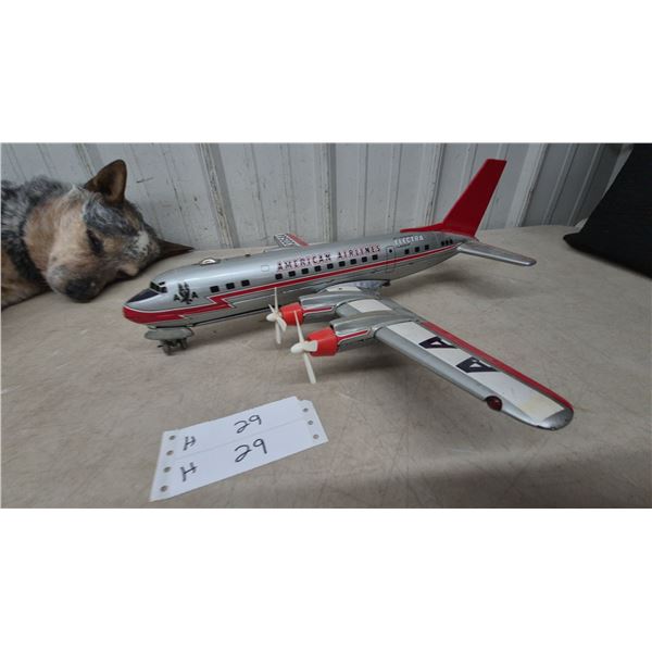 Linemar Toys Japan Tin American Airlines Lockheed L-188 Electra Turboprop Airliner N305AA Model