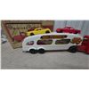Image 12 : Marx Lumar Cross Country Auto Transport Truck, Pressed Metal, with 4 Plastic Cars and Original Box