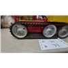 Image 3 : Vintage Marx Tin Litho Wind-Up Tracked Tractor with Dump Bed and Driver, 1950s 14” Working