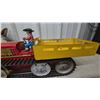 Image 4 : Vintage Marx Tin Litho Wind-Up Tracked Tractor with Dump Bed and Driver, 1950s 14” Working