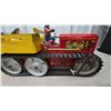 Image 8 : Vintage Marx Tin Litho Wind-Up Tracked Tractor with Dump Bed and Driver, 1950s 14” Working
