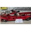 Image 3 : Doepke Model Toys Rossmoyne American LaFrance Pressed Steel Aerial Ladder Fire Truck, 1950s, 32”