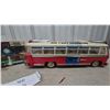 Image 4 : Vintage Shanghai Toys ST-529 Airport Limousine Tinplate Friction Bus, Red and Cream, 14.6”