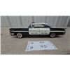 Image 1 : Vintage Japan Tinplate Friction 1959 Chevrolet Impala Police Patrol Car with Red Roof Siren, 12”