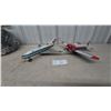 Image 1 : Vintage Grasshopper BC-3 Tin Toy Airplane 12”×15” and Eastern Boeing 727 Tin Toy Jet, 16”×13”