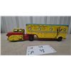 Image 1 : Marx Roy Rogers Trigger Horse Van Pressed Steel Truck and Trailer, Dodge M-214 Cab, c. 1950, 15”