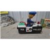 Image 2 : Marusan Battery-Operated Tin Police Car with Plastic-Head Driver, Model 6167, with Box, 9”