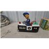 Image 4 : Marusan Battery-Operated Tin Police Car with Plastic-Head Driver, Model 6167, with Box, 9”