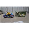 Image 1 : Masudaya MS-70 Clockwork Wind-Up Tin Motorcycle with Sidecar in Original Box, 7”