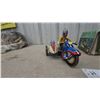 Image 3 : Masudaya MS-70 Clockwork Wind-Up Tin Motorcycle with Sidecar in Original Box, 7”
