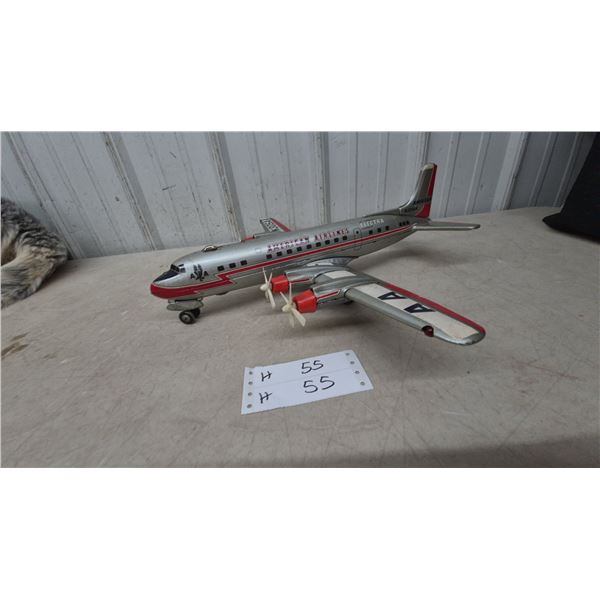 Vintage Linemar Toys Japanese Tin Friction American Airlines Lockheed L-188 Electra N305AA