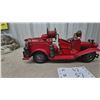 Image 3 : Vintage-Style Red Metal “Tucumcari Fire” Antique Fire Truck Model with Hose Reel and Ladder, 14”